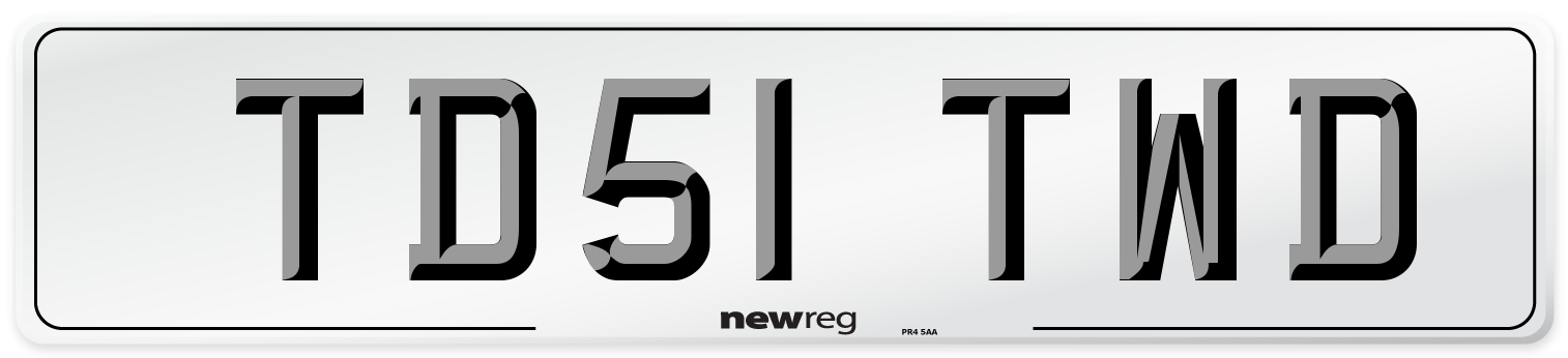 TD51 TWD Number Plate from New Reg